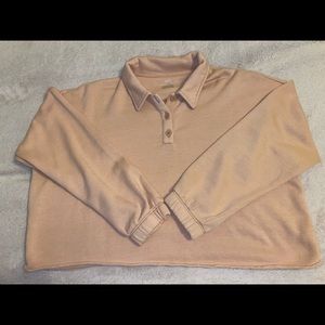 AERIE COLLARED CROP SWEATER